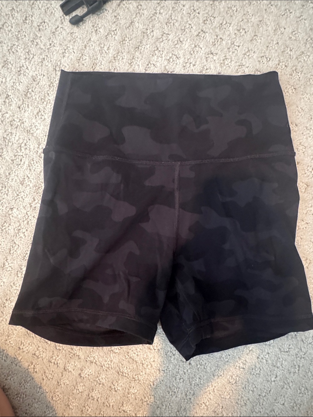 High-Waist Black Camo Women’s Biker Shorts